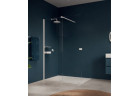 Dverí posuvné Walk-In Huppe Xtensa pure 4-uholník, 140 cm z 1 časti s pevným segmentom - profil chróm/strieborná lesklá, sklo číre z AntiPlaque, z dodatkową opcją wyposażenia listwą ścienną Select+