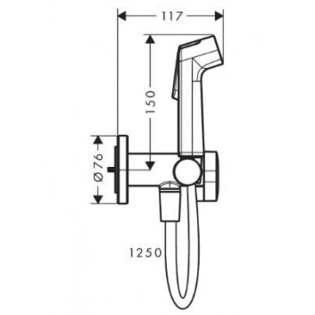 Ručná sprcha Hansgrohe Bidette 1 jet S EcoSmart dla vody studenej s pákou i hadicou sprchovým 125 cm - chróm
