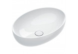Umývadlo na postavenie na dosku Catalano Sfera Oválna 60x42 cm, bez otvoru pre batériu, bez prepadu - biely lesklá