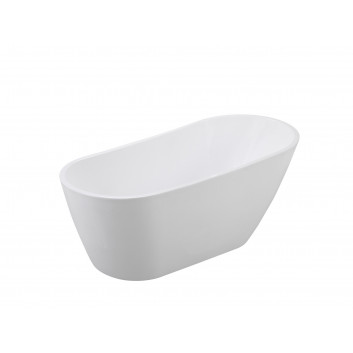 Vaňa voľne stojaca Besco Navia 150x80 cm Oválna biela, maskownica syfonu z prepadom biela