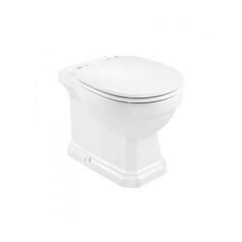 Misa WC Roca Carmen Rimless do kompaktu 67x37cm odtok dvojitý, Superglaze, biely