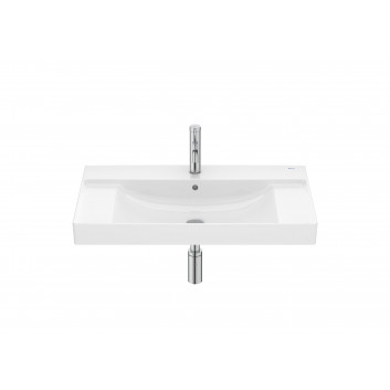 Umývadlo stenová obdĺžniková Roca Ona Fineceramic, 80x46cm, z prepadom, čierna matnéný