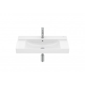 Umývadlo stenová obdĺžniková Roca Ona Fineceramic, 80x46cm, z prepadom, čierna matnéný