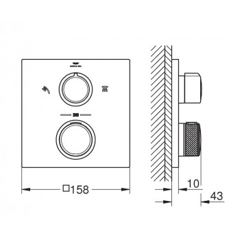 Termostatická Batéria sprchová Grohe Allure, podomietková, 1 wyjście vody, chróm