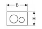 Tlačidlo uruchamiający do WC Geberit Typ 10 pneumatyczny, biela/lesklý chróm, ręczny, dwudzielny, podomietkový- sanitbuy.pl