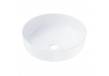 Umývadlo na postavenie na dosku okrągłaCorsan 400x400x160mm s uzáverom klik-klak chróm, biela