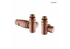 Súprava s termostatom Oltens Varmare Ventil radiatorový z trójnikiem, pravé - miedź szczotkowana
