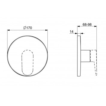 Umyvadlová batéria HansaGenesis, prvok na stěnu, výtokové rameno 20,3 cm - chróm