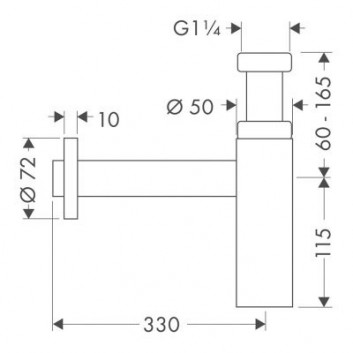 Sifón dekoračný Hansgrohe Flowstar S, čierna matnéný