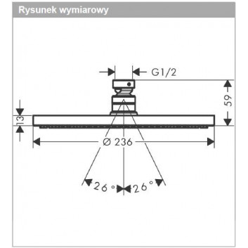 Horná sprcha Hansgrohe Croma 280 1jet, okrúhla, čierna matnéný