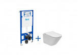 Súprava podomietkový Roca DUPLO ONE + misa WC závesné GAP ROUND COMPACTO RIMLESS s sedadlom SLIM, biela