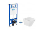 Súprava podomietkový Roca DUPLO ONE + misa WC závesné GAP ROUND RIMLESS s sedadlom s pozvoľným sklápaním SLIM, biela