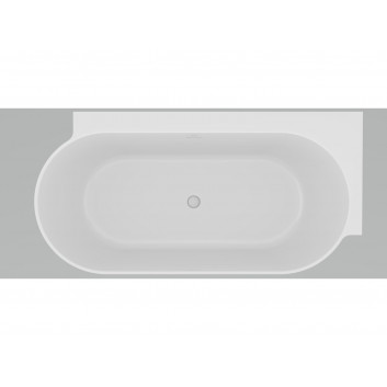 Vaňa voľne stojaca do stieny Ravak Freedom Wall II Tec, akrylová,170x87 cm - biela, osłona odpływu biela