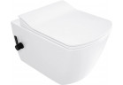 Misa WC Deante Blur 52,5 x 37,2 cm, s funkciou bidetu, s batériou mieszaczową nero - biela
