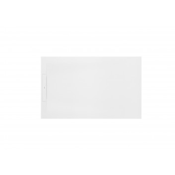 Štvorcová sprchová vanička Roca Pyros, 90x90cm, kompozytowy, Stonex, z ukrytym odpływem - biely