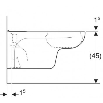 Misa ustępowa Geberit Citterio Závěsná 56x36 cm, S povrchom keratec - biela