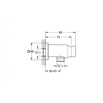 Kolanko sprchové s&nbsp;pákou Grohe Rainshower, brushed hard graphite