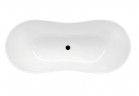 Vaňa voľne stojaca Besco Viya 160x70 cm, sifón klik-klak biely czyszczony od góry - biely matt