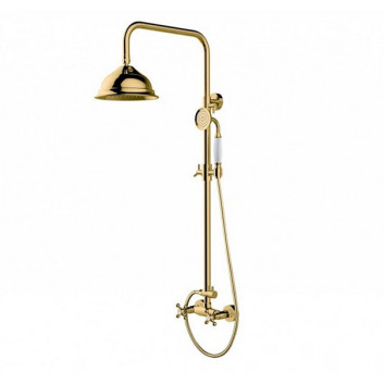 Batérie voľne stojaca na podlahu Besco Retro I, výška 1150mm, Sprchový set, chróm