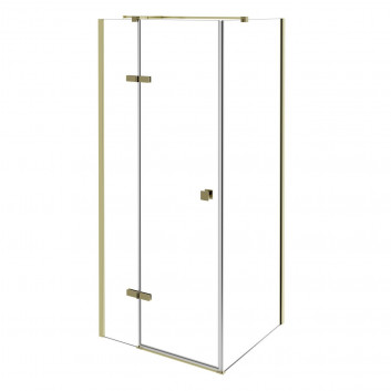 Sprchový kút obdĺžniková Besco Pixa Black, 90x90x195 cm, ľavé, sklo číre, profil čierna matnéný