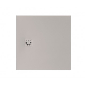 Štvorcová sprchová vanička Roca Terran, 80x80cm, kompozytowy, Stonex, so sifónom, cafe