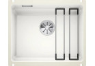 Drez keramický Blanco Etagon 500-U 54x45,6 cm jednokomorowy, Keramický PuraPlus s uzáverom InFino plus szyny - biely lesklá 525149 