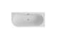 Vaňa voľne stojaca Besco Avita A-line z z prepadom szczelinowym, so sifónom a zátkou klik-klak 160x75cm, ľavé, akrylová, biela