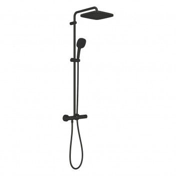 Sprchový set Grohe Tempesta s termostatom na montáž na stenu, s hlavovou sprchou okrągłą 25 cm - matte black