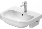 Polozápustné umývadlo Duravit D-Code 55x45,5 cm, s otvorom pre batériu, z prepadom, spód w pełni glazurowany - biela