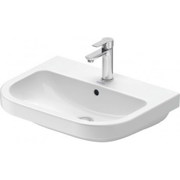 Polozápustné umývadlo Duravit D-Code 55x45,5 cm, s otvorom pre batériu, z prepadom, spód w pełni glazurowany - biela