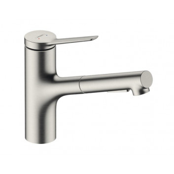 Drezová batéria Hansgrohe Metris Select M71, páková 320, 1jet - brúsená oceľ finish