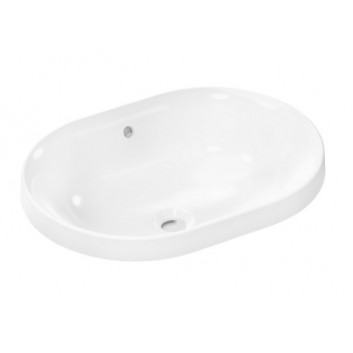 Umývadlo Hansgrohe Xuniva S zápustné na dosku 40x40 cm, bez otvoru pre batériu, z prepadom, SmartClean - biela