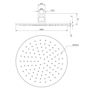 Rączka sprchové Omnires Armance, 1-funkčná, zlatý