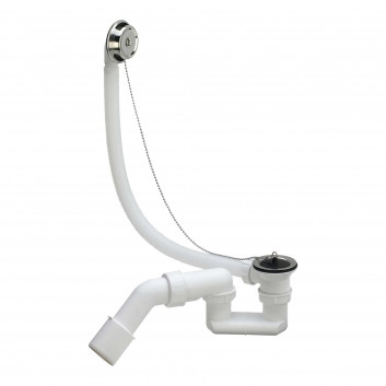 Súprava odtokový Polysan s naplnením, dĺžka 775mm, zátka automatický 72mm - biely