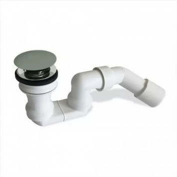 Villeroy & Boch Doplnky Ventil Push-to-Open bez funkcji przelewu (kryt odpływu White & Chróme), 145 x 275 x 114 mm, Chróm