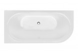 Vaňa voľne stojaca Besco Avita A-Line, akrylová, pravé 170x75 cm, prístenná, sifón z napełnieniem przez prepad biely McAlpine czyszczony od góry - vonku biely lesklá, wewnątrz biely lesklá