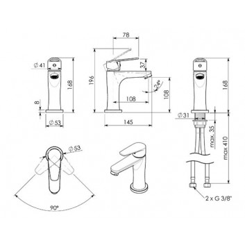 Stojan na papier a kefu do wc Gedy Bridge