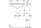 Geberit Variform Umývadlo pod dosku, Oválna, 49.5cm, z prepadom, bez otvoru pre batériu