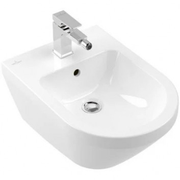 Závesný bidet Villeroy&Boch Antao, 56x37 cm, s jedným ventilom, S povrchom CeramicPlus - biely
