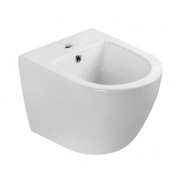 Misa wc Závěsná Emporia Nox 49×37 cm, bezrantową, s sedadlom s pozvoľným sklápaním Slim - biely lesklá