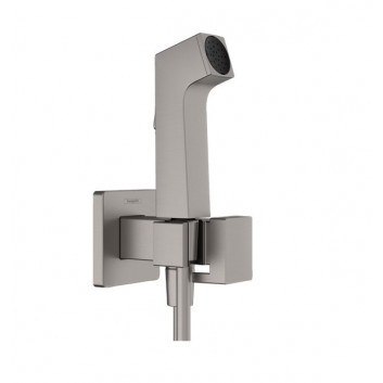 Bidetová Ručná sprcha Hansgrohe Bidette 1jet E EcoSmart so zmiešavačom, držiakom i hadicou sprchovým 125 cm - hnedá kefovaná