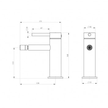 Bidetová batéria Emporia Fly, stojaca - chróm