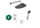 Sprchový set Hansgrohe WallStoris, na stěnu, Batéria termostatická, 1 wyjście vody, s košíkom, wieszakiem i suwakiem, čierna matnéný