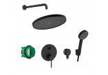 Sprchový set Hansgrohe WallStoris, na stěnu, Batéria termostatická, 1 wyjście vody, s košíkom, wieszakiem i suwakiem, čierna matnéný
