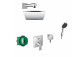 Sprchový set Hansgrohe WallStoris, na stěnu, Batéria termostatická, 1 wyjście vody, s košíkom, wieszakiem i suwakiem, čierna matnéný