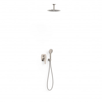 Sprchový set Tres Loft podomietkový s hlavovou sprchou okrągłą 30 cm - oceľ 