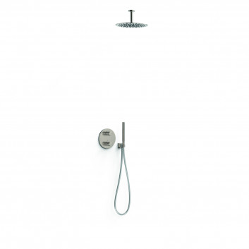 Sprchový set Tres Loft podomietkový s hlavovou sprchou okrągłą 30 cm - oceľ 