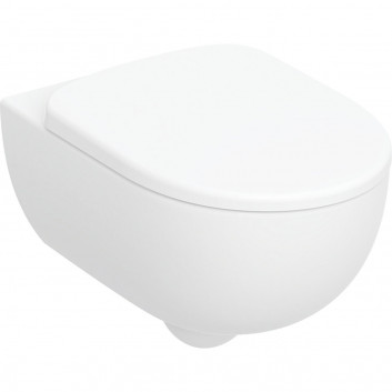 Súprava wiszącej misy WC Geberit Selnova 54x35,5 cm, lievikový, TurboFlush, s sedadlom klozetovým - biela