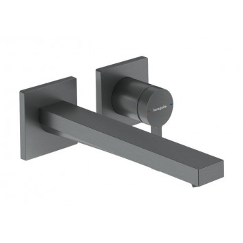 Páková umyvadlová batéria nástenná, podomietková s výtokovým ramenom 22,5 cm, Hansgrohe Tecturis E - Chróm