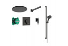 Sprchový set Hansgrohe Raindance Alive SRaindance Alive S 300 1jet s batériou termostatickou Ecostat Comfort S i iBox universal 2, podomietkový - čierna kefovaný chróm